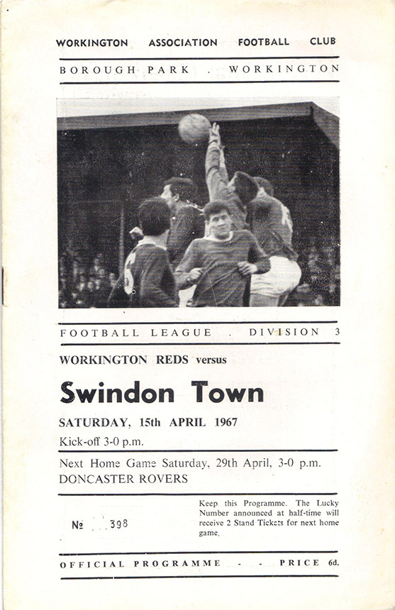 <b>Saturday, April 15, 1967</b><br />vs. Workington (Away)